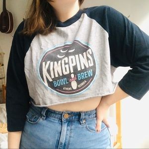 Kingpins Cropped Vintage Baseball Tee